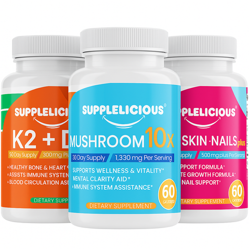 “Supplelicious Total Wellness Stack – 3 Bottle Bundle”